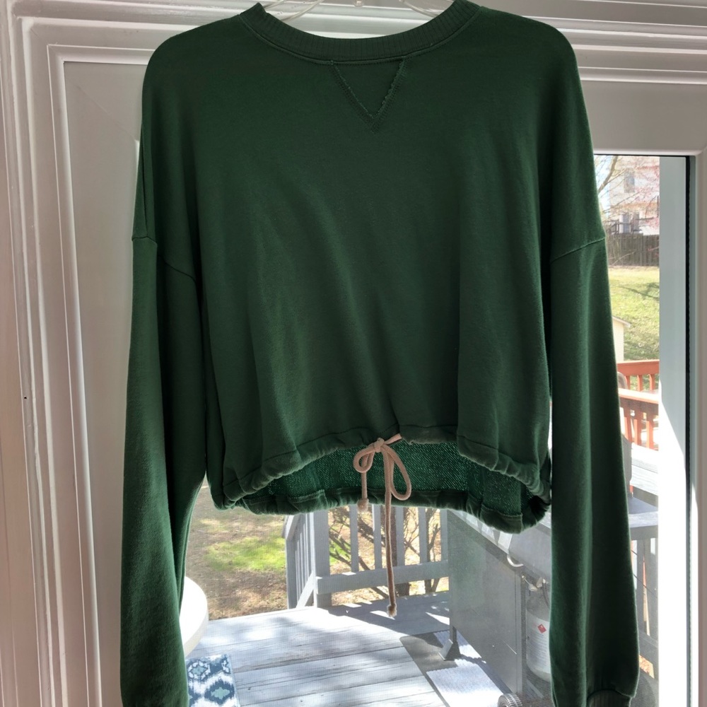 Pac Sun LA Hearts Long Crop Cinch Sweatshirt